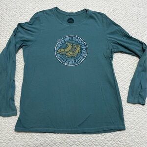 Life is Good Happy Trails Long Sleeve Shirt Women’s Size Medium